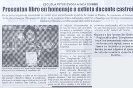 Presentan libro en homenaje a extinta docente castreña