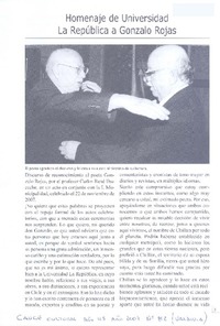 Homenaje de Universidad La República a Gonzalo Rojas