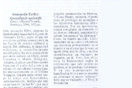 Armando Uribe: Apocalipsis apócrifo