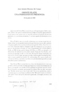 Oreste Plath, una permanente presencia