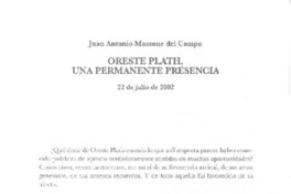 Oreste Plath, una permanente presencia