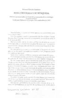 Rosa Cruchaga y su búsqueda