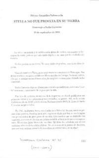Stella no fue profeta en su tierra