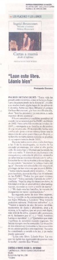 "Lean este libro. Léanlo bien"