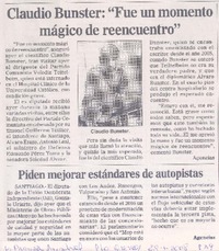 Claudio Bunster: "Fue un momento mágico de reencuentro"