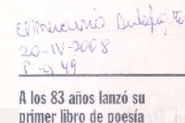 A los 83 años lanzó su primer libro de poesía