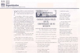 Carlos Pezoa Véliz en el centenario de su muerte