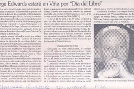 Jorge Edwards estará en Viña por "Día del libro"