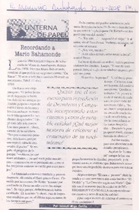 Recordando a Mario Bahamonde