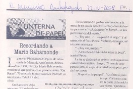 Recordando a Mario Bahamonde