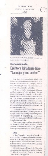 Escritora loína lanzó libro "La mujer y sus sueños"