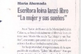 Escritora loína lanzó libro "La mujer y sus sueños"