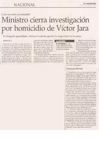 Ministro cierra investigación por homicidio de Víctor Jara