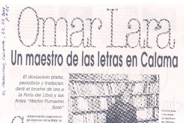 Omar Lara Un maestro de las letras en Calama