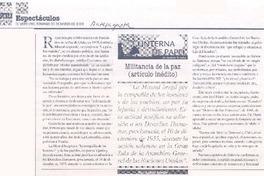 Militancia de la paz (artículo inédito)