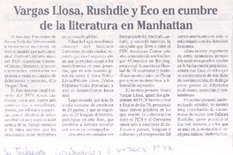 Vargas Llosa, Rushdie y Eco en cumbre de la literatura en Mnhattan