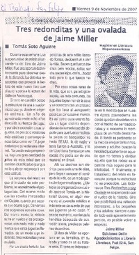 Tres redonditas y una ovalada de Jaime Miller