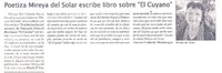 Poetisa Mireya del Solar escribe libro sobre "El Cuyano"