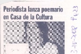Periodista lanza poemario en Casa de la Cultura