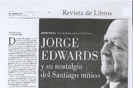 Jorge Edwards y su nostalgia del Santiago mítico (entrevista)