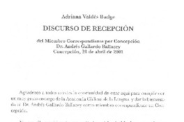 Discurso de recepción