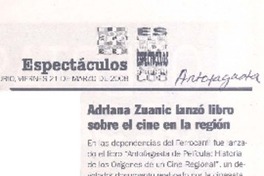 Adriana Zuanic lanzó libro sobre el cine en la región