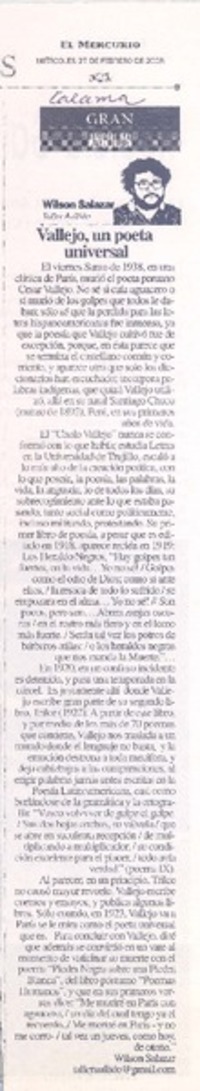 Vallejo, un poeta universal