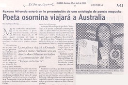 Poeta osornina viajará a Australia