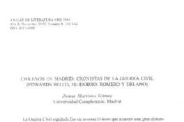 Chilenos en Madrid, cronistas de la guerra civil (Edwards Bello, Huidobro, Romero y Délano)