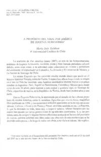 A propósito del viaje Por América de Eugenia Echeverría.