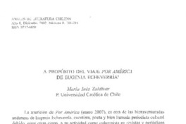 A propósito del viaje Por América de Eugenia Echeverría.
