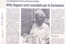 Willy Zegarra será recordado por la Cormudesi
