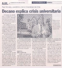 Decano explica crisis universitaria