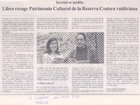 Libro recoge patrimonio cultural de la reserva costera valdiviana