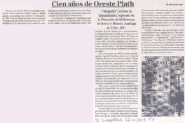Cien años de Oreste Plath