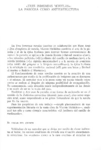 "Tres inmensas novelas": la parodia como antiestructura