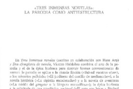 "Tres inmensas novelas": la parodia como antiestructura