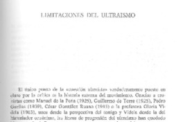 Limitaciones del Ultraísmo