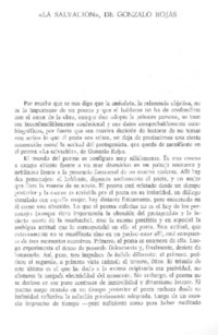 "La salvación", de Gonzalo Rojas