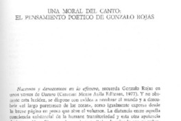 Una moral del canto: el pensamiento poético de Gonzalo Rojas
