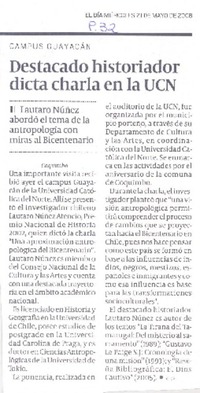 Destacado historiador dicta charla en la UCN