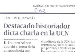 Destacado historiador dicta charla en la UCN