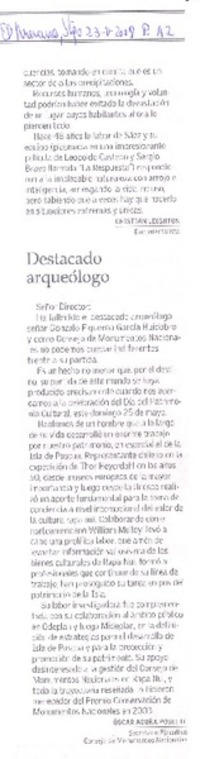 Destacado arqueólogo