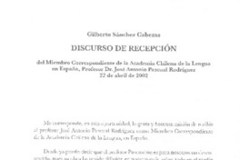 Discurso de recepción