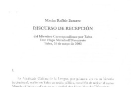 Discurso de recepción