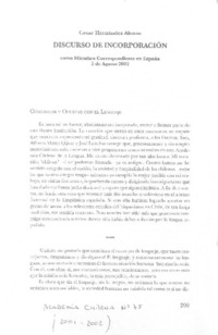 Discurso de incorporación