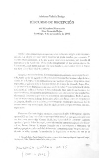 Discurso de recepción