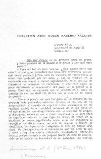 Entretien avec Rubén Bareiro Saguier (entrevista)