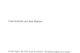 Conversación con José Donoso (entrevista)