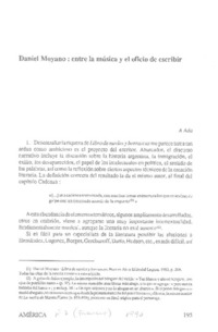 Daniel Moyano: entre la música y el oficio de escribir